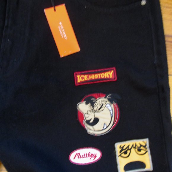 NWT- Iceberg History "Wacky Racers" Muttley Jean size 40 waist, Black denim - Picture 2 of 8